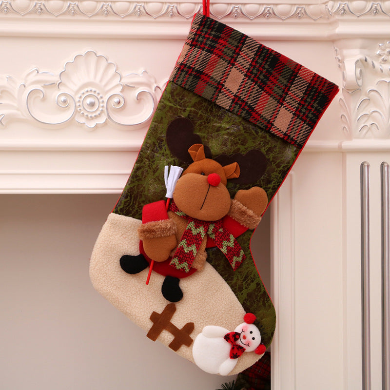 Decoraciones navideñas Calcetines de Papá Noel Colgante de árbol de Navidad Calcetines navideños Bolsa de regalo Bolsa de Navidad