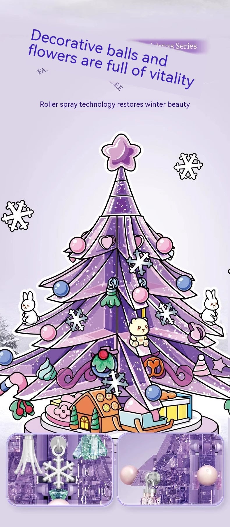 Bloques de construcción de partículas pequeñas para ensamblar, modelo de rompecabezas de árbol de Navidad