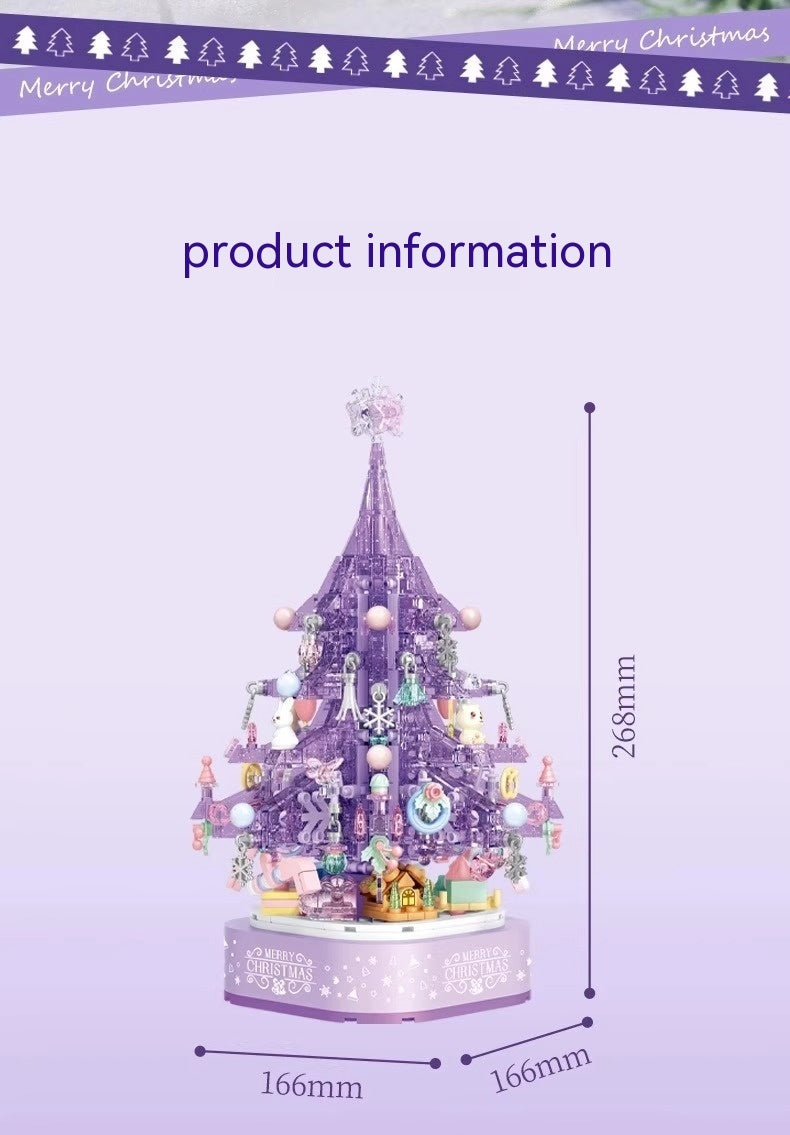 Bloques de construcción de partículas pequeñas para ensamblar, modelo de rompecabezas de árbol de Navidad