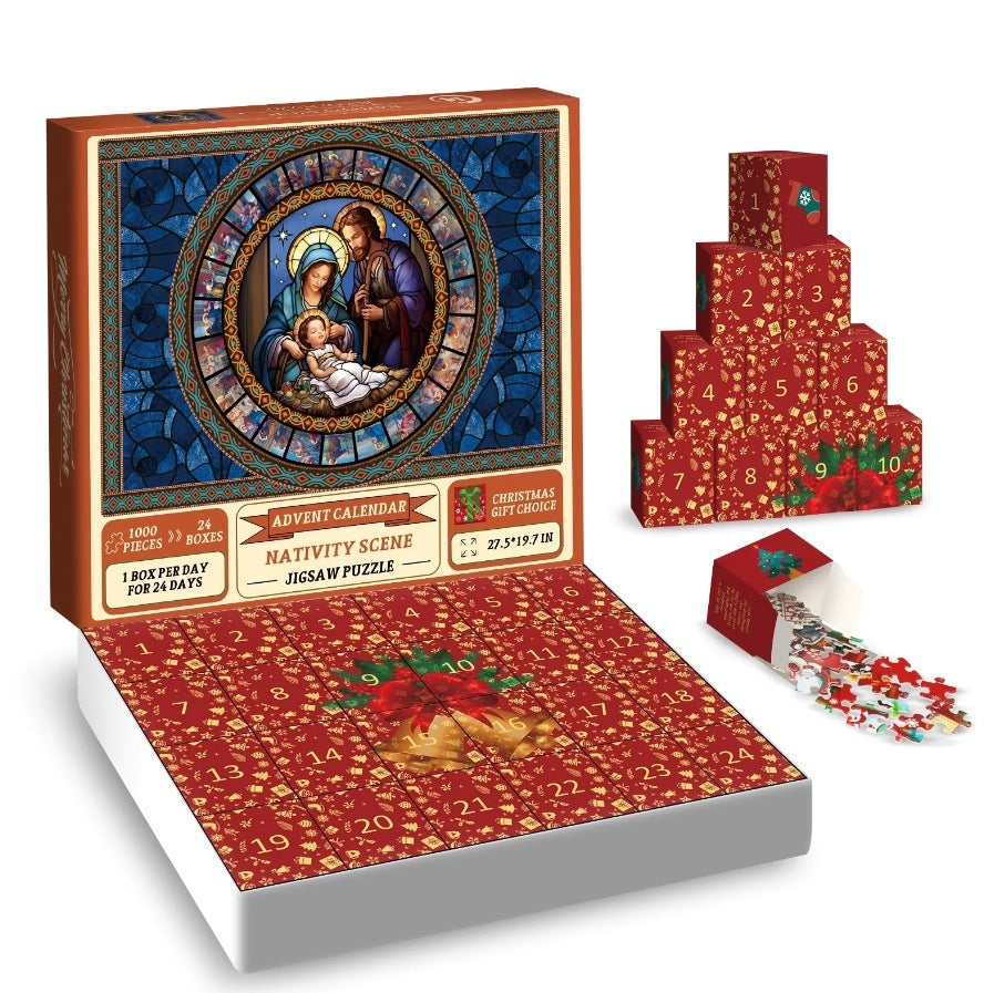 Rompecabezas de calendario de adviento navideño de papel