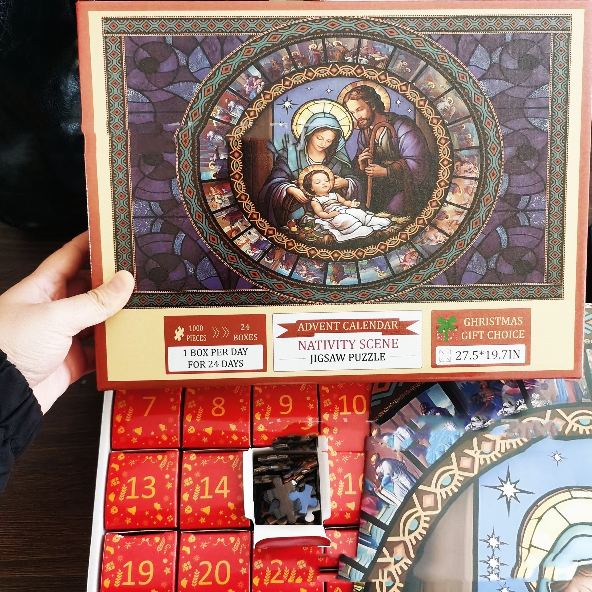 Rompecabezas de calendario de adviento navideño de papel