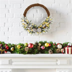 Dancer Snow Flocked Christmas Wreath