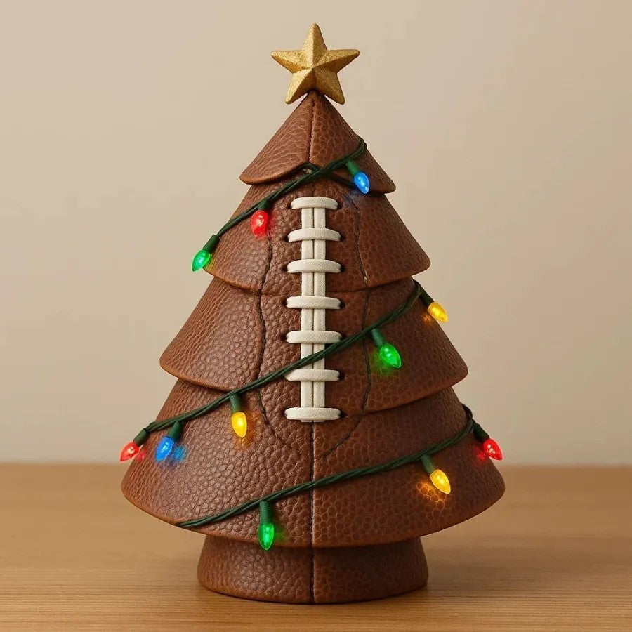 Árbol de Navidad de fútbol con decoración navideña