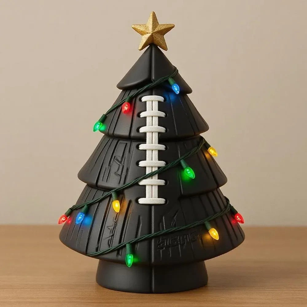 Árbol de Navidad de fútbol con decoración navideña