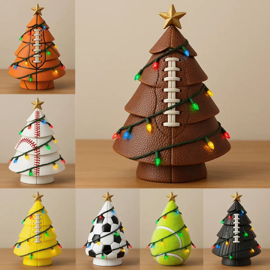 Árbol de Navidad de fútbol con decoración navideña