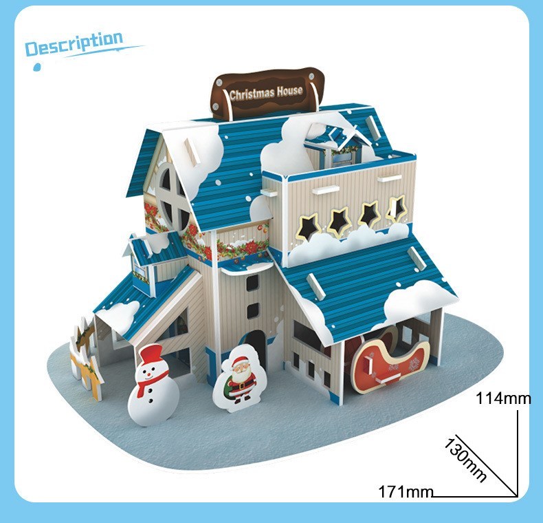 Rompecabezas de papel 3D de Papá Noel navideño