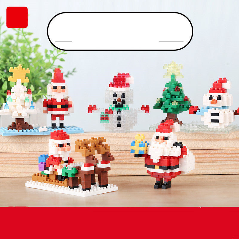 Árbol de Navidad, bloques de diamante de partículas pequeñas, anciano y ciervo, mini rompecabezas de ensamblaje, regalo de Navidad, juguete para niños