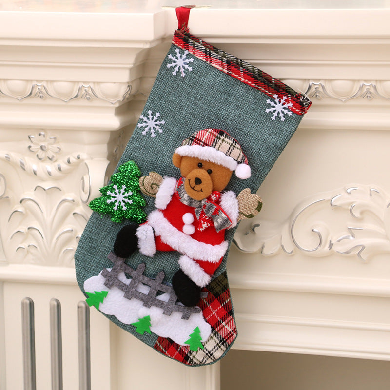 Decoraciones navideñas Calcetines de Papá Noel Colgante de árbol de Navidad Calcetines navideños Bolsa de regalo Bolsa de Navidad