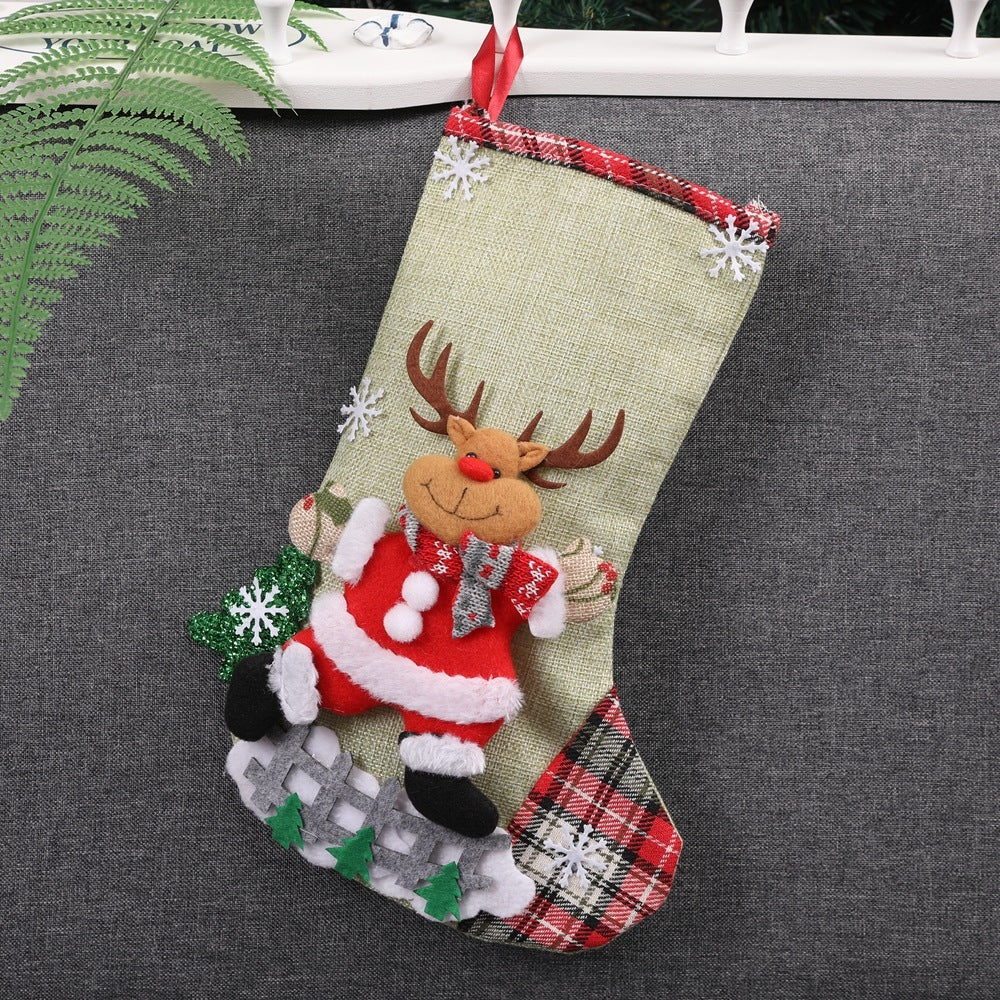 Decoraciones navideñas Calcetines de Papá Noel Colgante de árbol de Navidad Calcetines navideños Bolsa de regalo Bolsa de Navidad