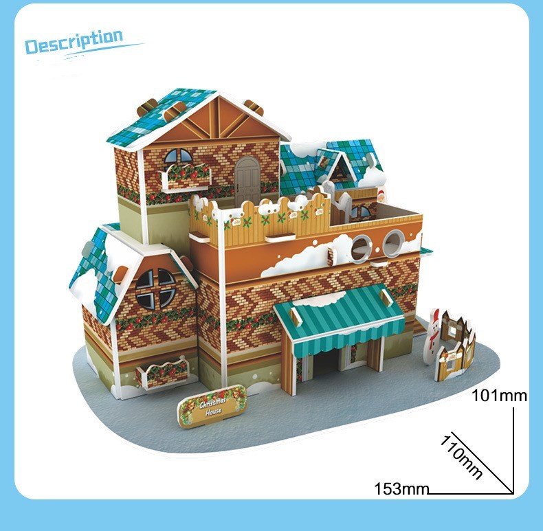 Rompecabezas de papel 3D de Papá Noel navideño