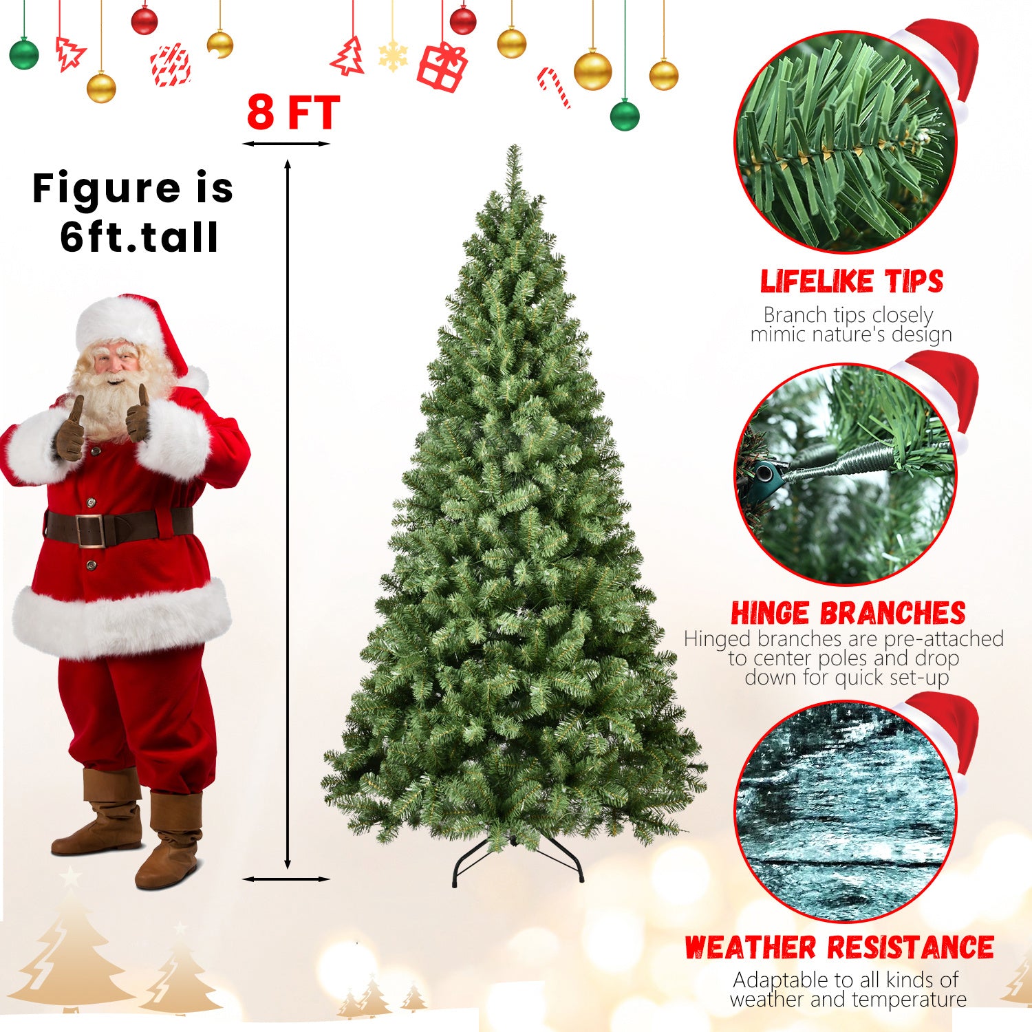 PE, PVC, Árbol de Navidad Verde, Decoraciones Navideñas