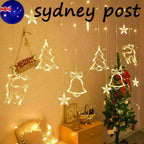 LED Fairy String Window Curtain Lights Star Christmas Xmas Party Home Indoor