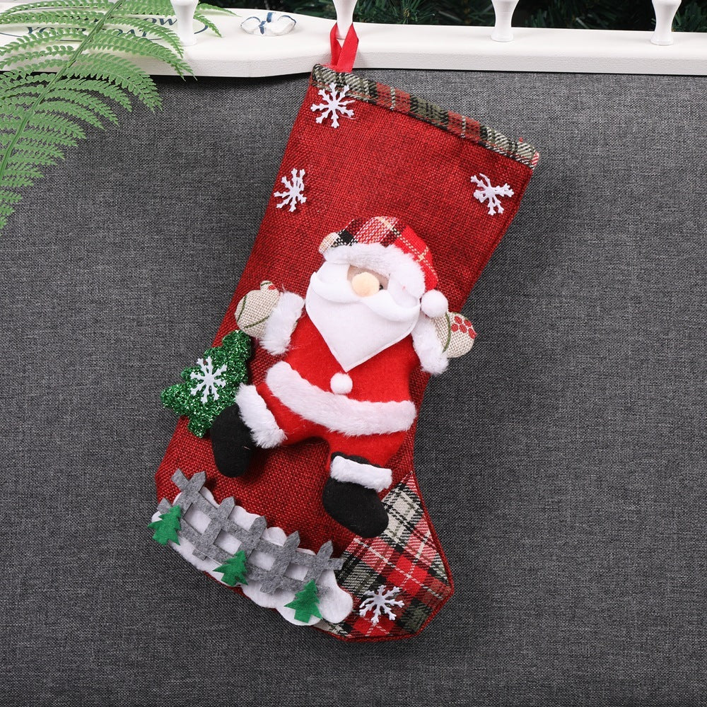 Decoraciones navideñas Calcetines de Papá Noel Colgante de árbol de Navidad Calcetines navideños Bolsa de regalo Bolsa de Navidad